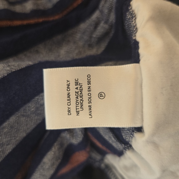Splendid Linen Striped Spagetti Strap Jumpsuit Navy Blue Gray Size XS - Picture 10 of 10
